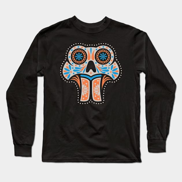 Beaver Sugar Skull Long Sleeve T-Shirt by SteveOdesignz